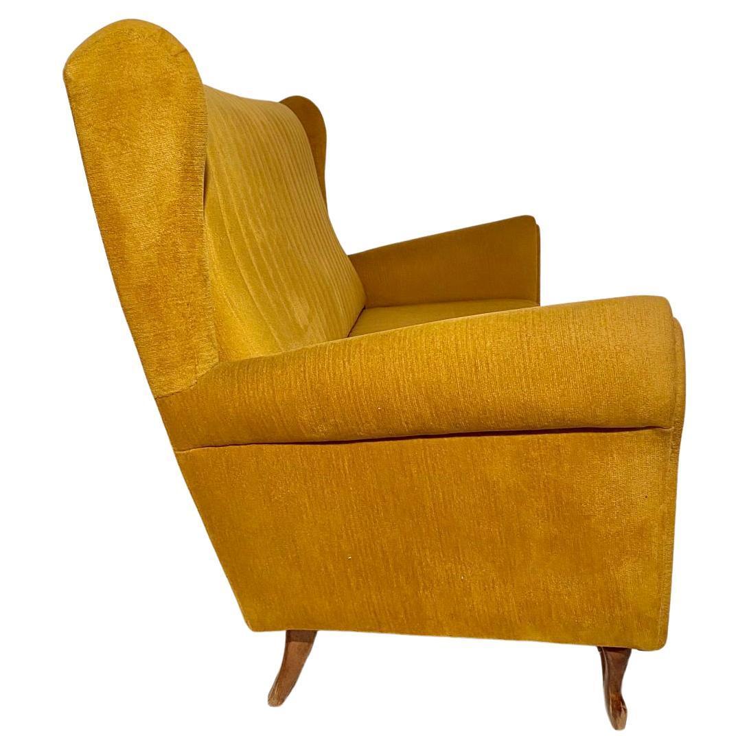 Italian Mid Century Modern Velvet Living Room Set in the Style of Gio Ponti For Sale
