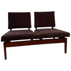 Mid-Century Modern Velvet Loveseat Settee