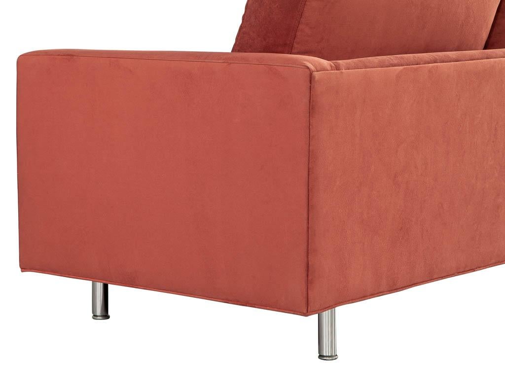 Mid-Century Modern Velvet Loveseat Sofa 9
