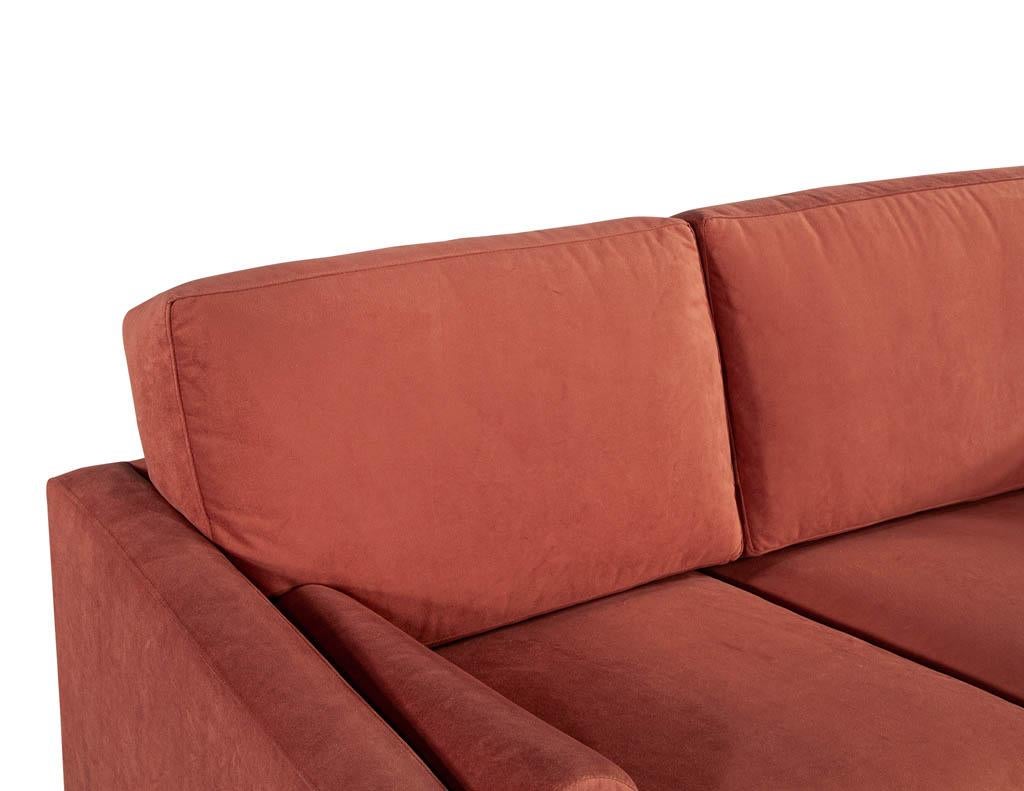 Mid-Century Modern Velvet Loveseat Sofa 1