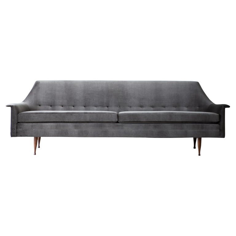 MidCentury Modern Velvet Sofa for Selig For Sale at 1stDibs