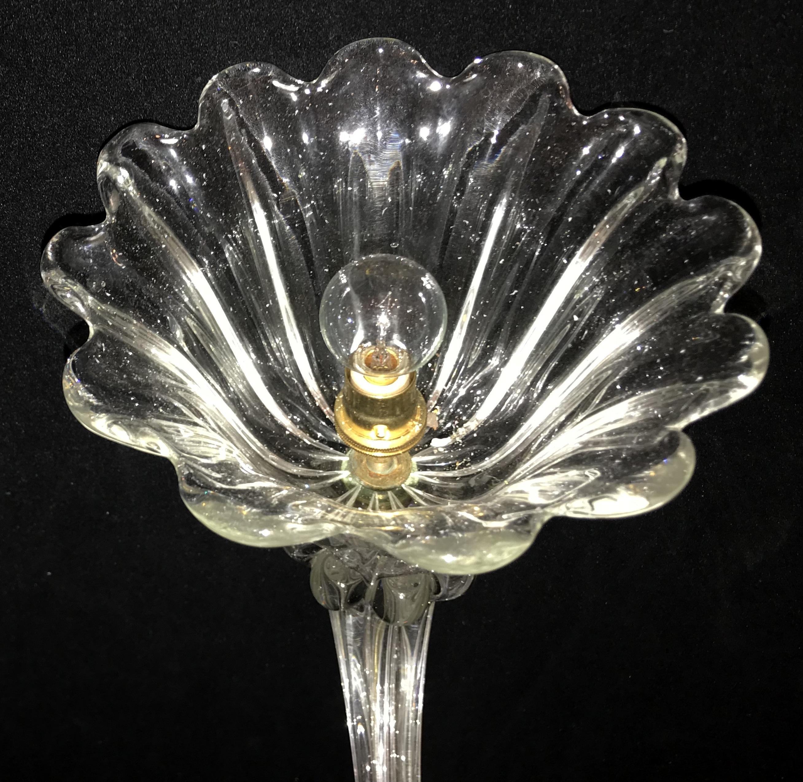 Mid-Century Modern Venetian Art Deco Bronze Blown Glass Six-Light Chandelier 2