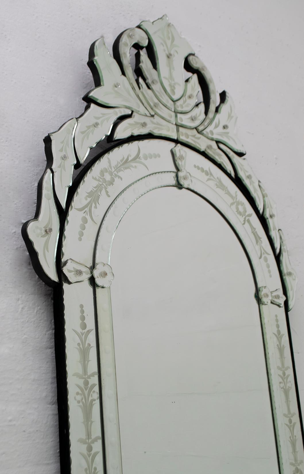 etched glass mirror 1950s