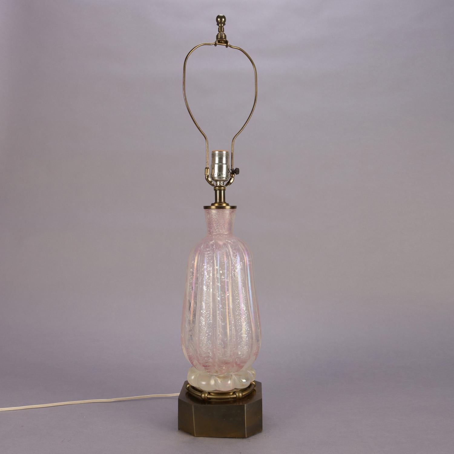 American Mid-Century Modern Venetian Murano Art Glass Table Lamp, circa 1960