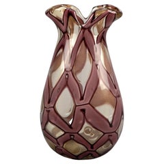 Mid-Century Modern Venetian Murano School Stylized Ribbon Art Glass Vase 20th C