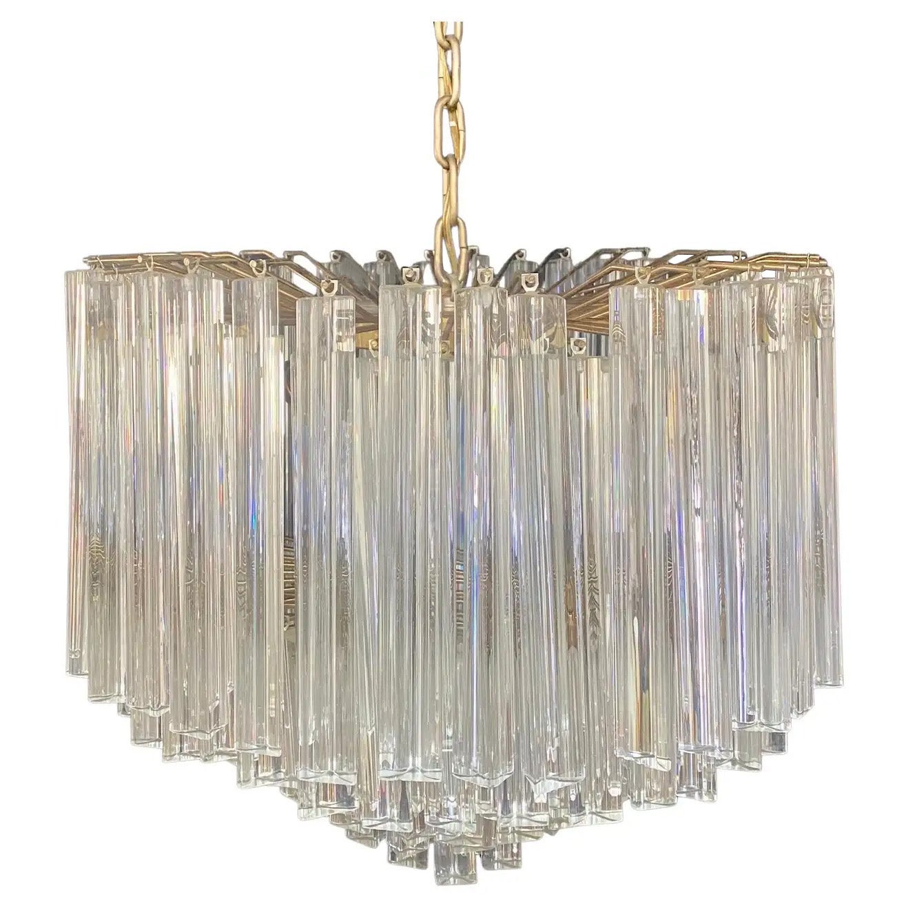 Mid-Century Modern Venini Murano Glass 7 Tiers Prisms Chandelier