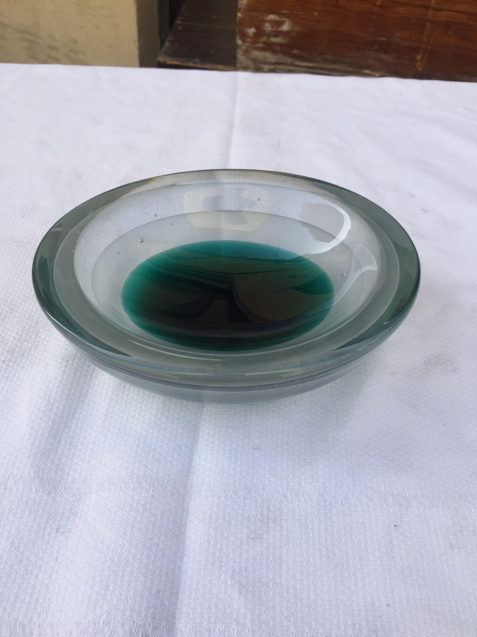 Mid-Century Modern Venini Sommerso Big Murano Glass Bowl, Italy 1960 In Excellent Condition For Sale In Catania, IT