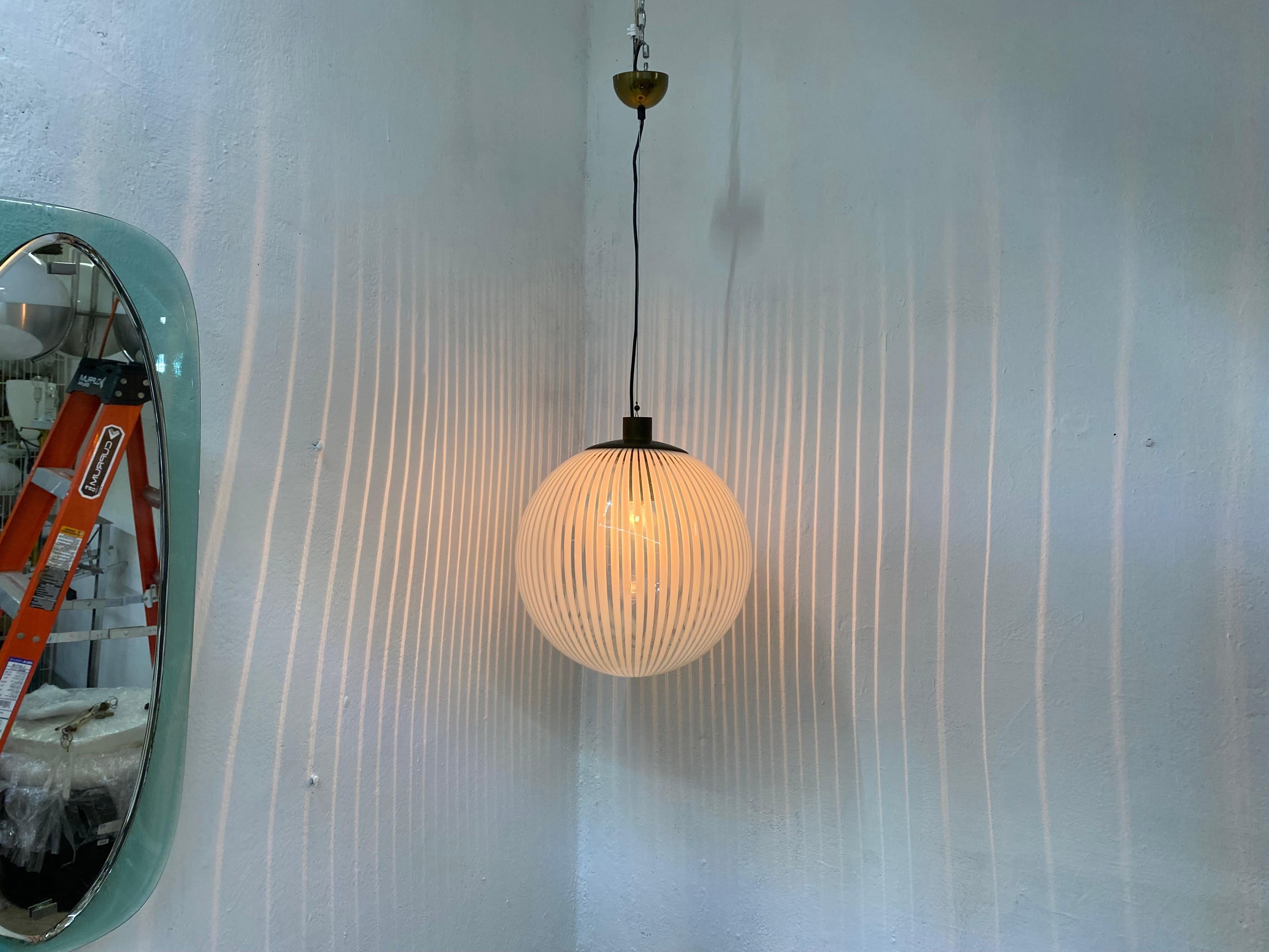 Mid-Century Modern Venini, ´Tessuto´Chandelier, circa 1970 in Murano Glass 3