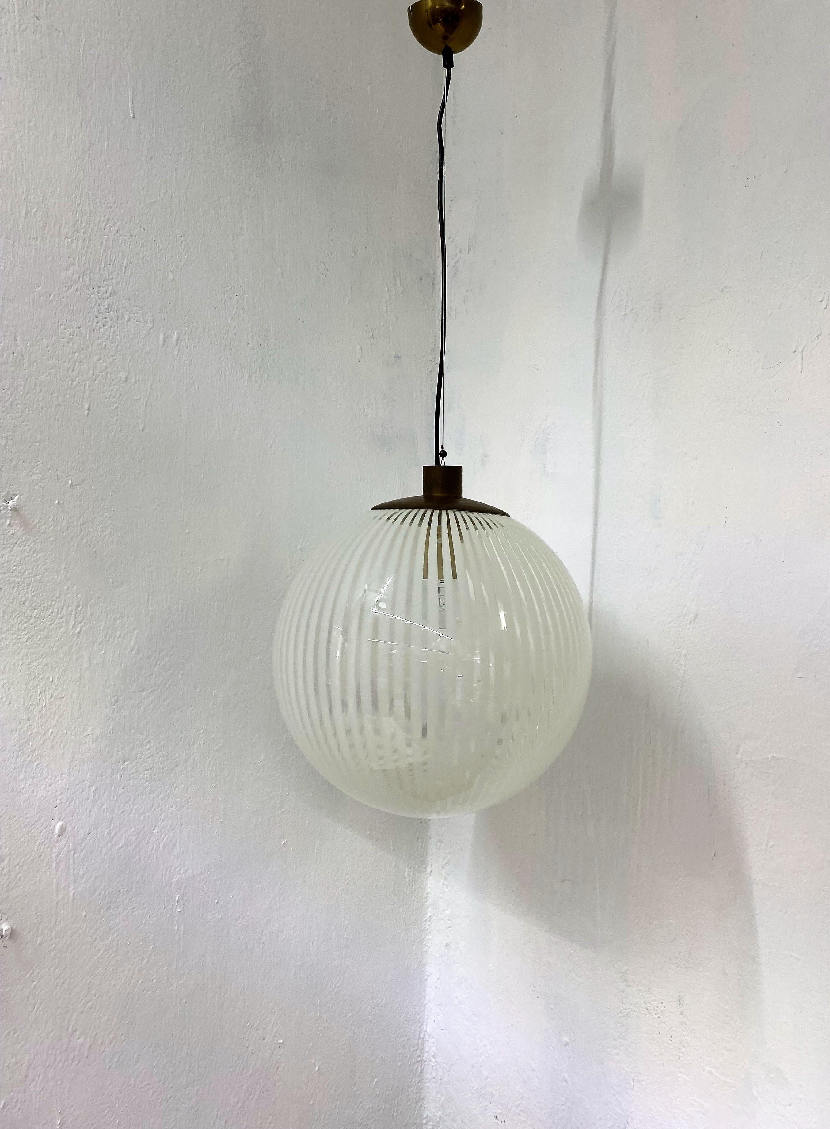 Mid-Century Modern Venini, ´Tessuto´Chandelier, circa 1970 in Murano Glass 4