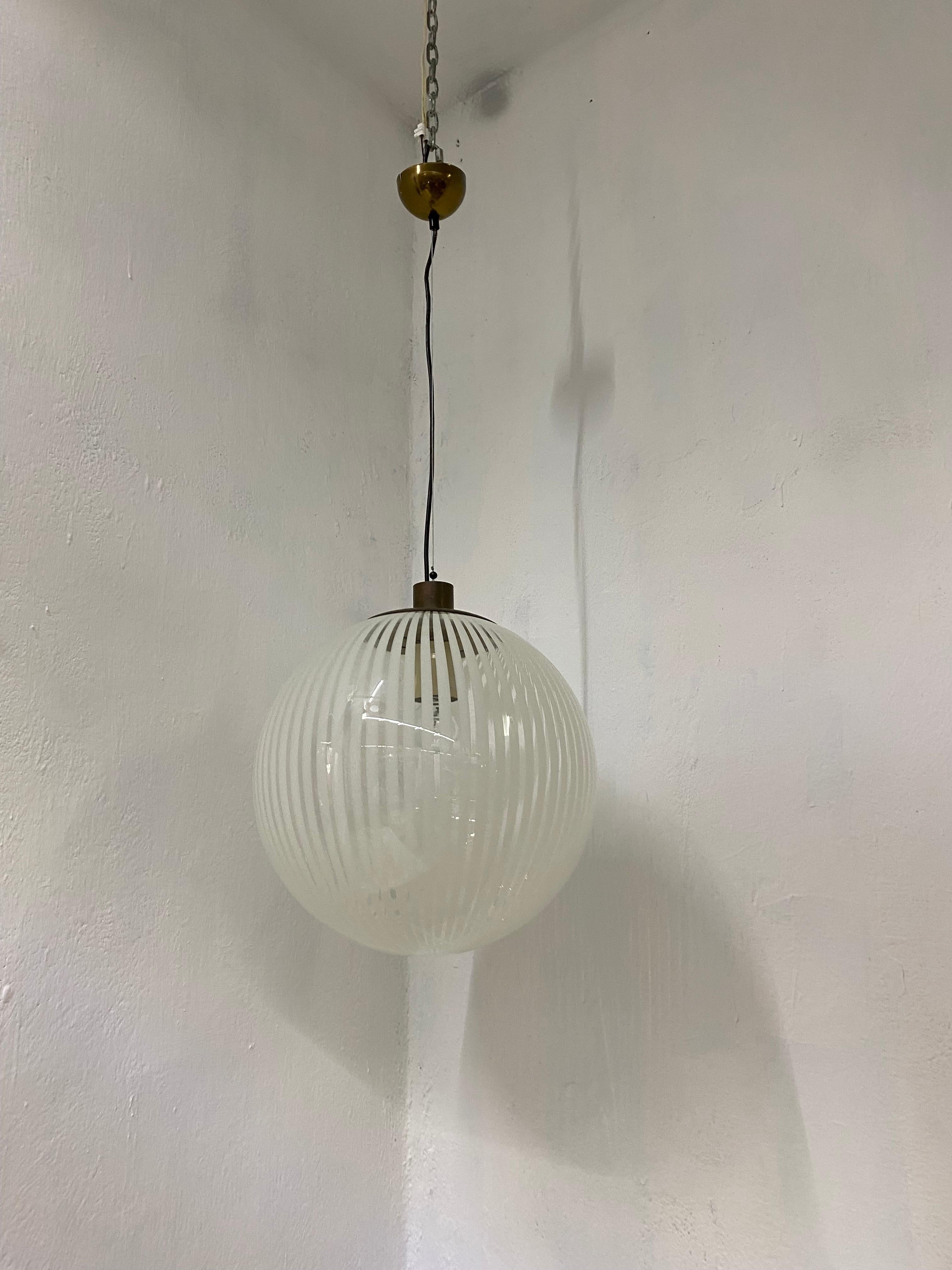 Mid-Century Modern Venini, ´Tessuto´Chandelier, circa 1970 in Murano Glass 5