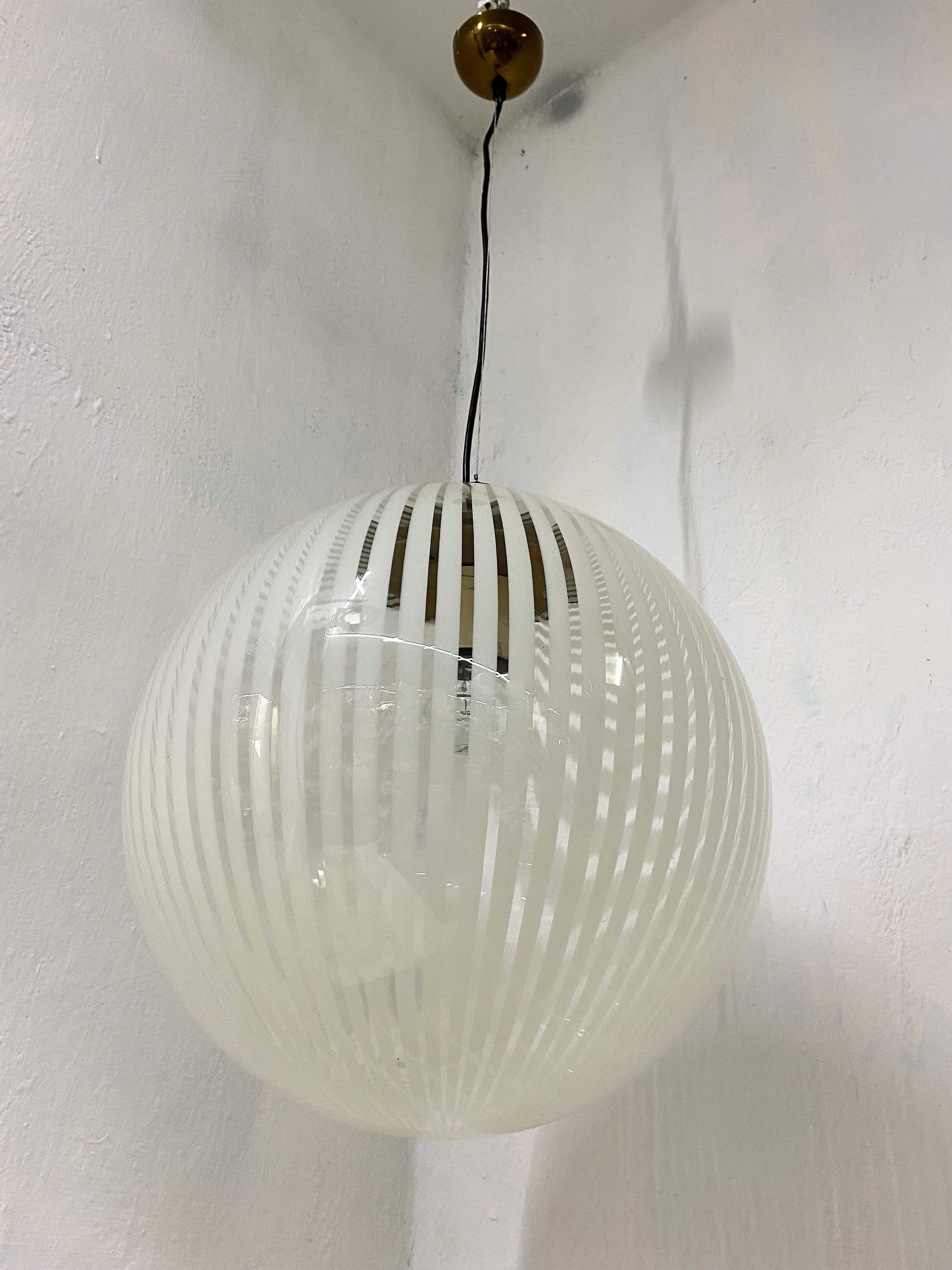 Mid-Century Modern Venini, ´Tessuto´Chandelier, circa 1970 in Murano Glass 7