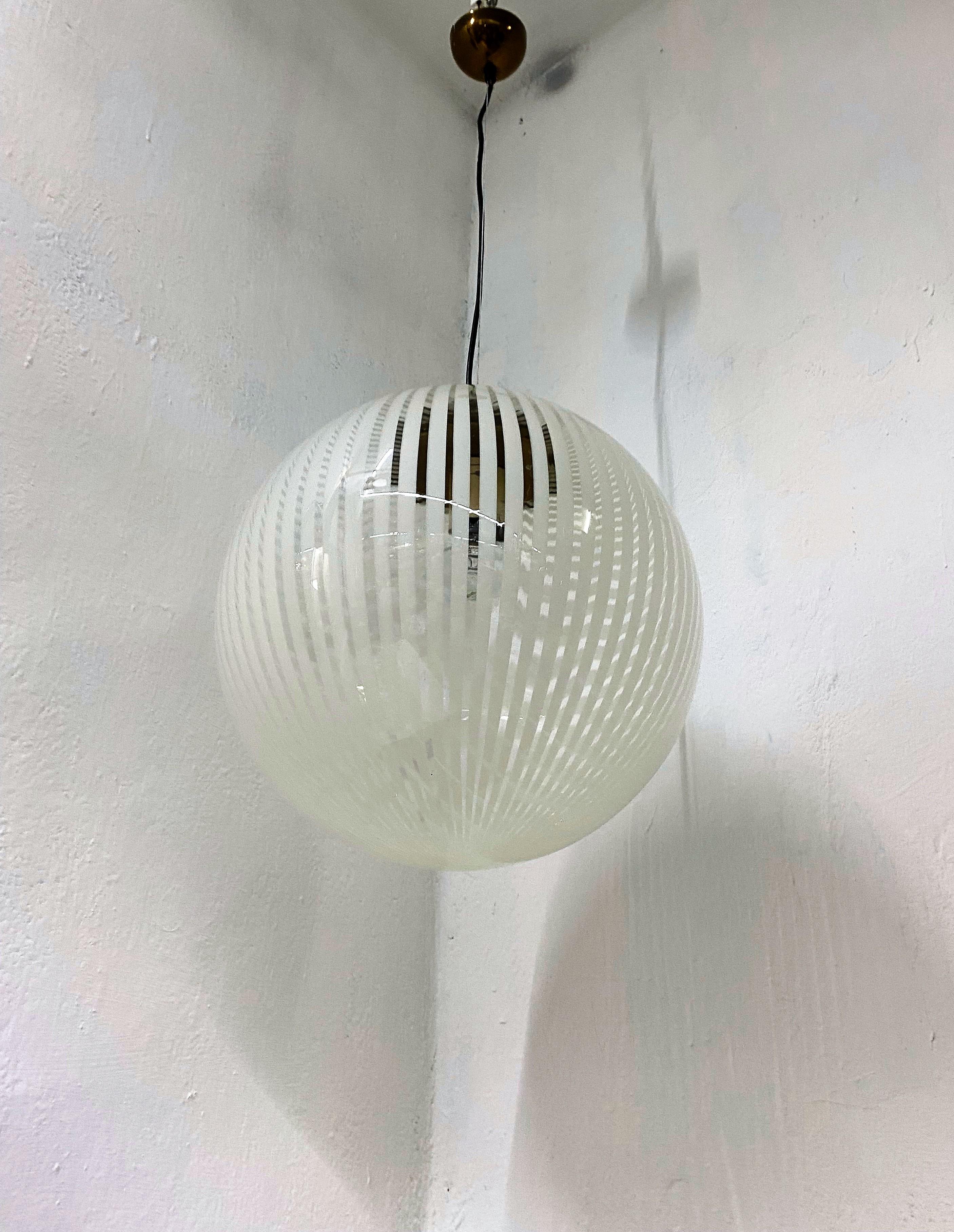Mid-Century Modern Venini, ´Tessuto´Chandelier, circa 1970 in Murano Glass 9