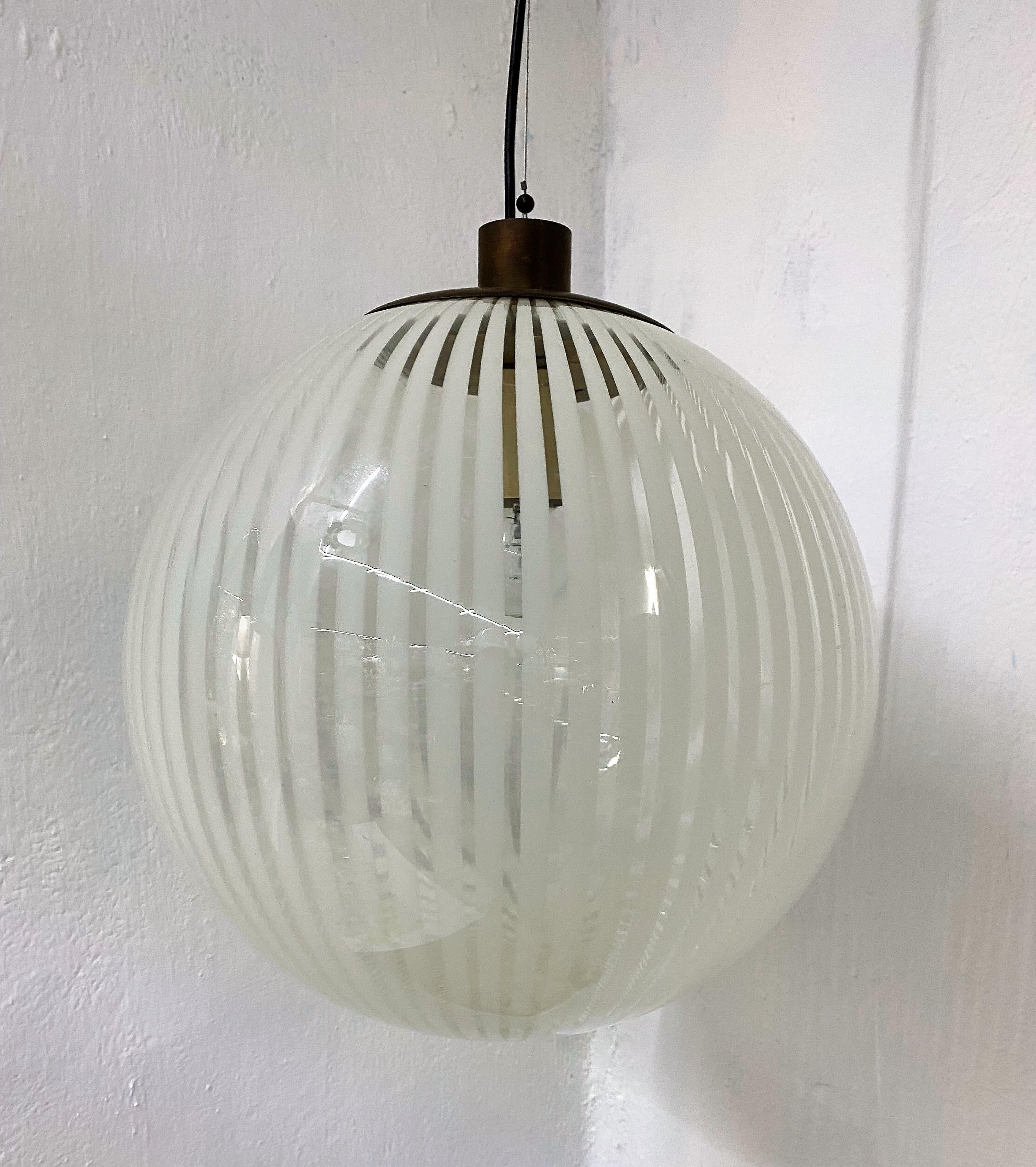 Italian Mid-Century Modern Venini, ´Tessuto´Chandelier, circa 1970 in Murano Glass