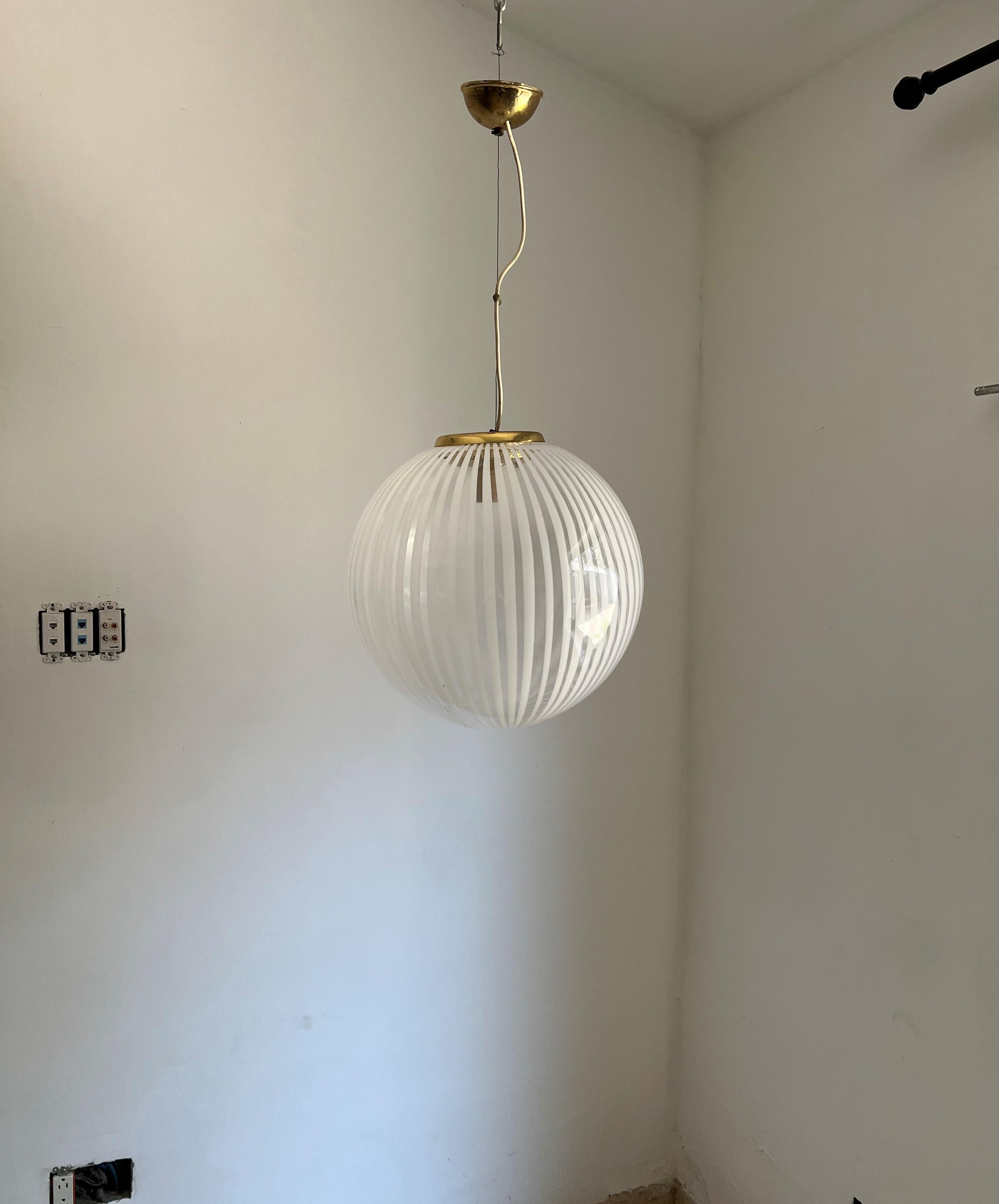 Lampadario di metà secolo Venini, ´Tessuto´, circa 1970 in vetro di Murano In condizioni ottime in vendita a Merida, Yucatan
