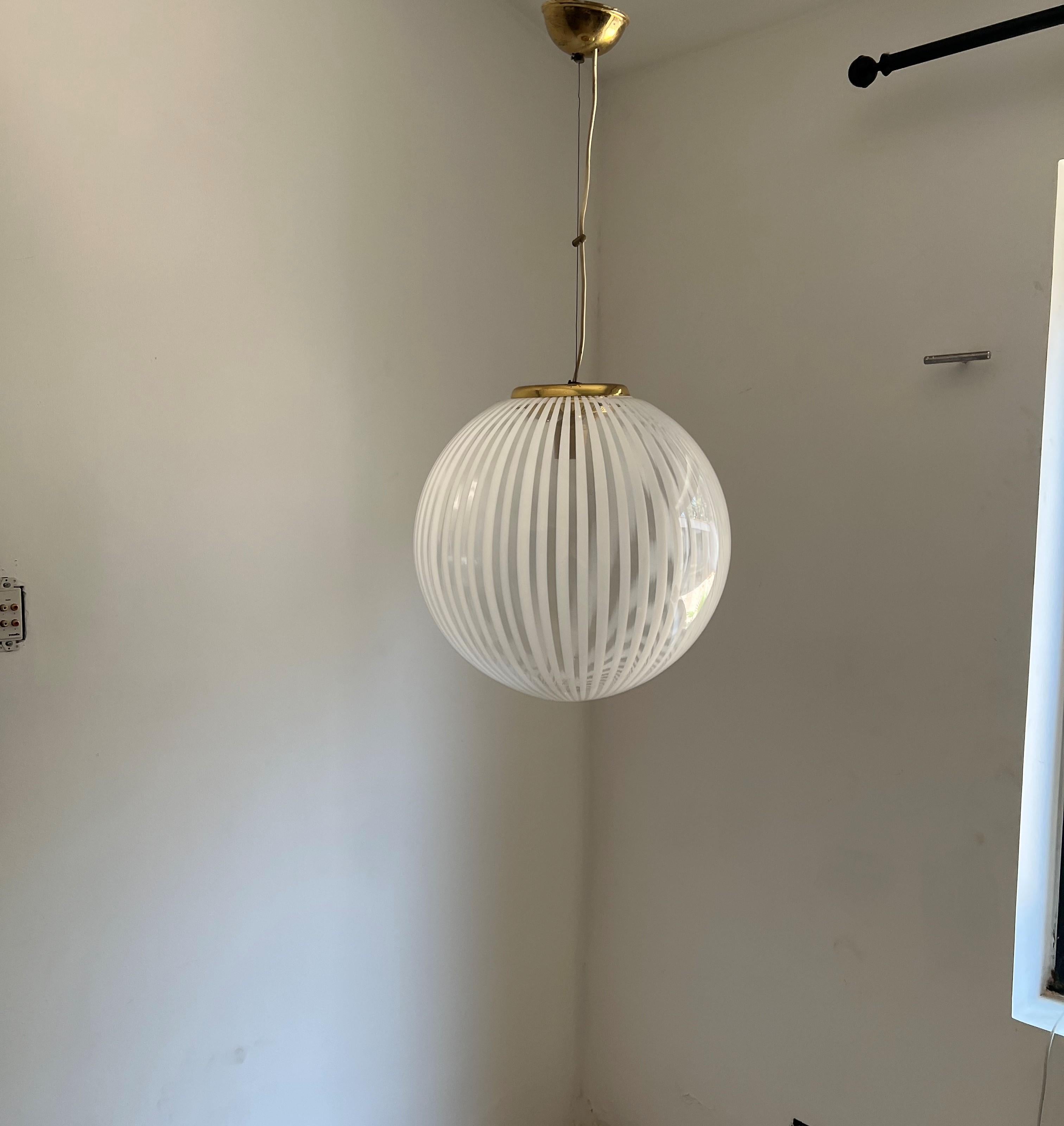 Fine XX secolo Lampadario di metà secolo Venini, ´Tessuto´, circa 1970 in vetro di Murano in vendita