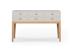 Table console Venise moderne du milieu du siècle, Onyx, Beige, fait main par Greenapple