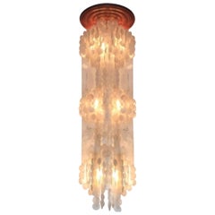 Mid-Century Modern Verner Panton Capiz Shell Three-Tier Chandelier, Monumental