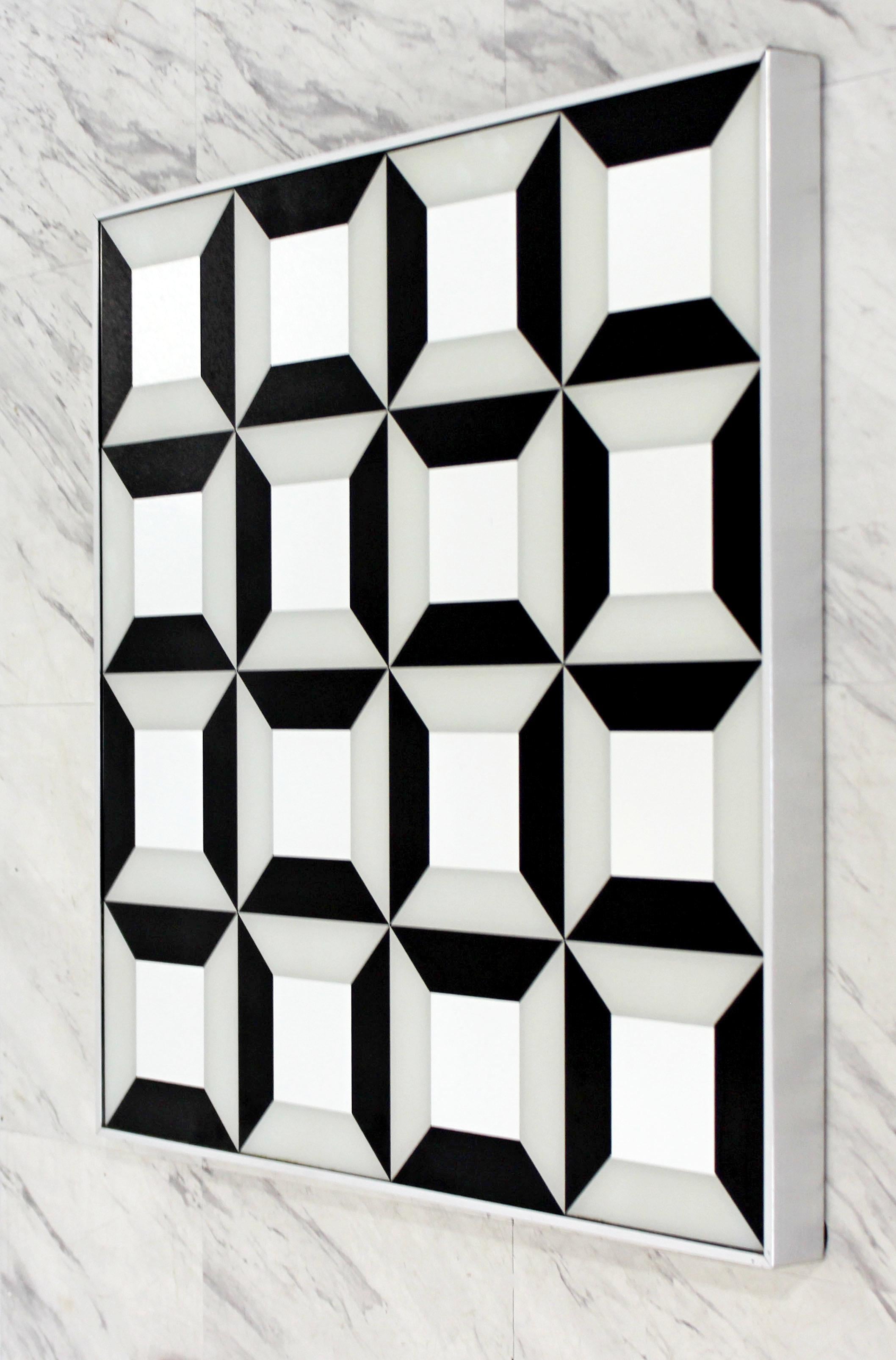 American Mid-Century Modern Verner Panton Style Pop Op Art Diamond Wall Mirror Turner