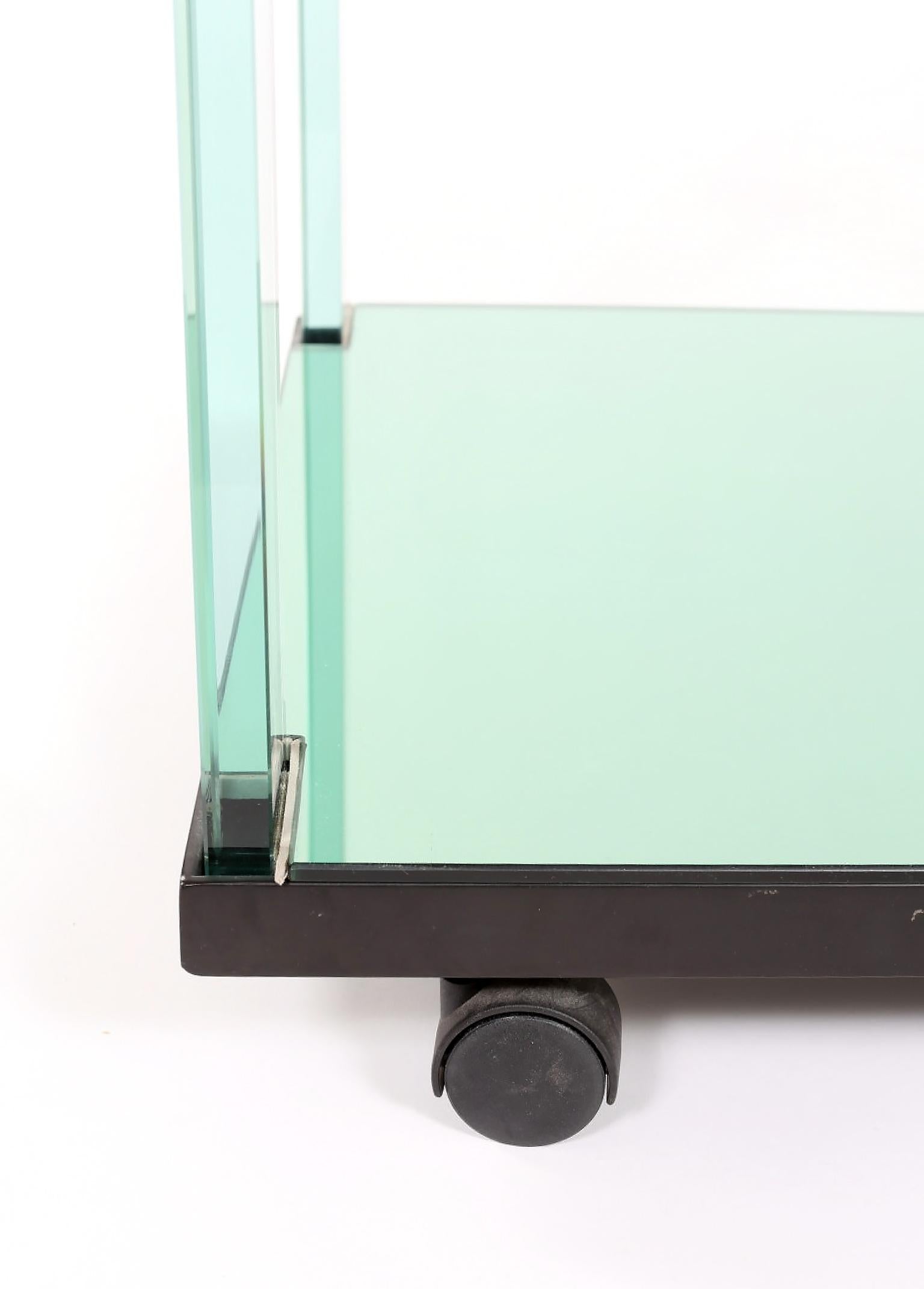 Mid-Century Modern Very Fine Glass / Mirror Bar Cart  1