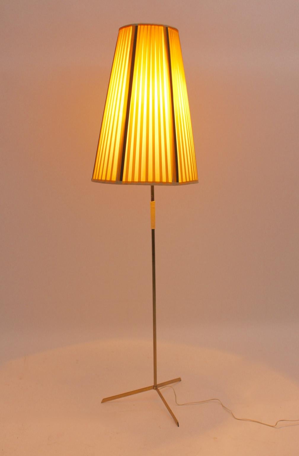 Austrian Mid-Century Modern Viennese Brass Vintage Tripod Floor Lamp, 1950s, Austria