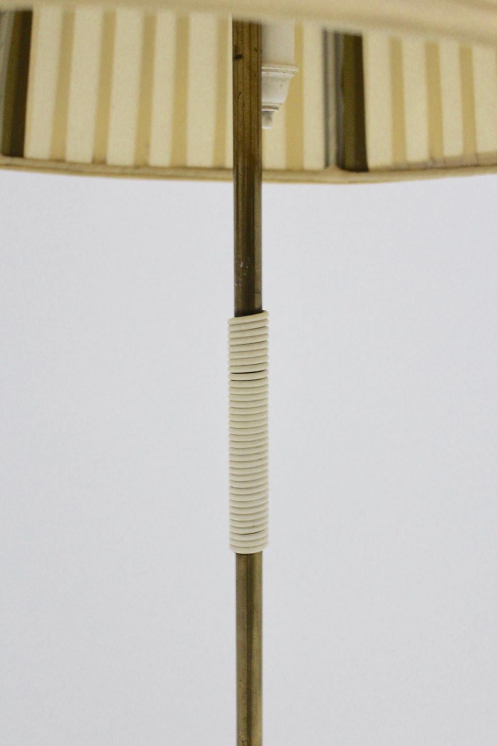 20th Century Mid-Century Modern Viennese Brass Vintage Tripod Floor Lamp, 1950s, Austria