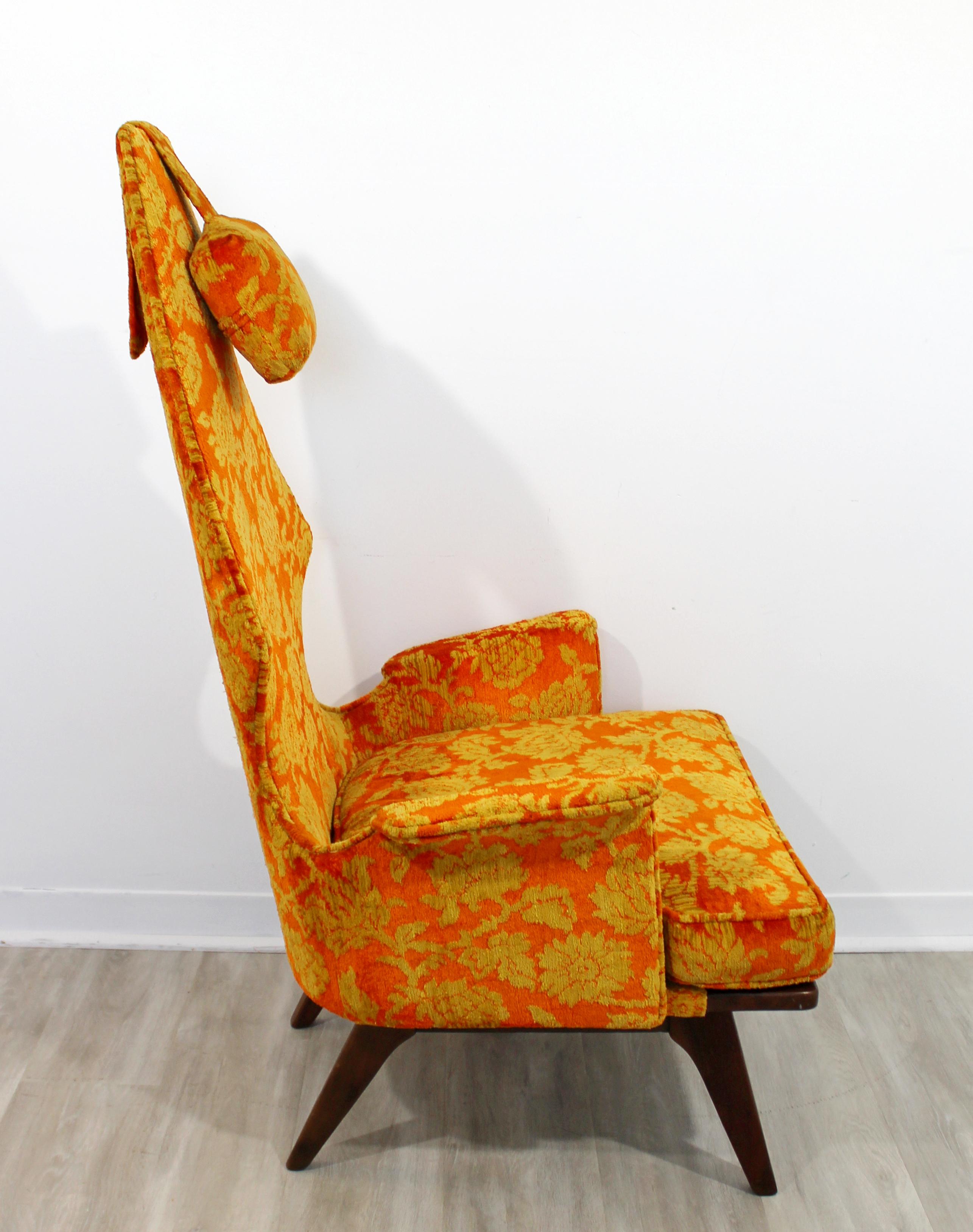 Mid-Century Modern Vintage Adrian Pearsall High Back Accent Lounge Chair, 1960s In Good Condition In Keego Harbor, MI