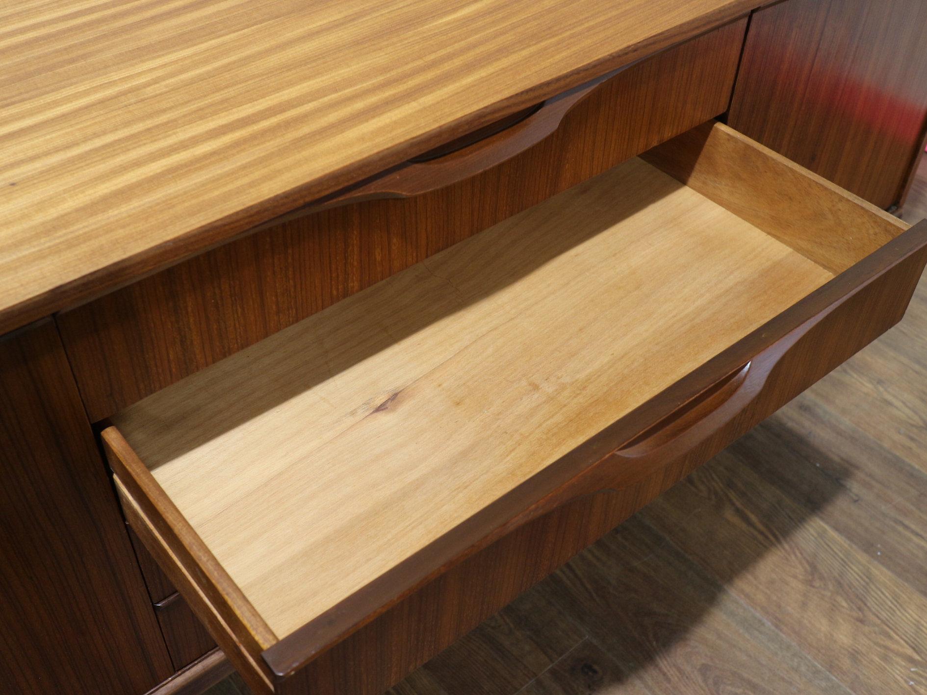 Mid Century Modern Vintage Afromoisa Teak Credenza by Elliots of Newbury 2