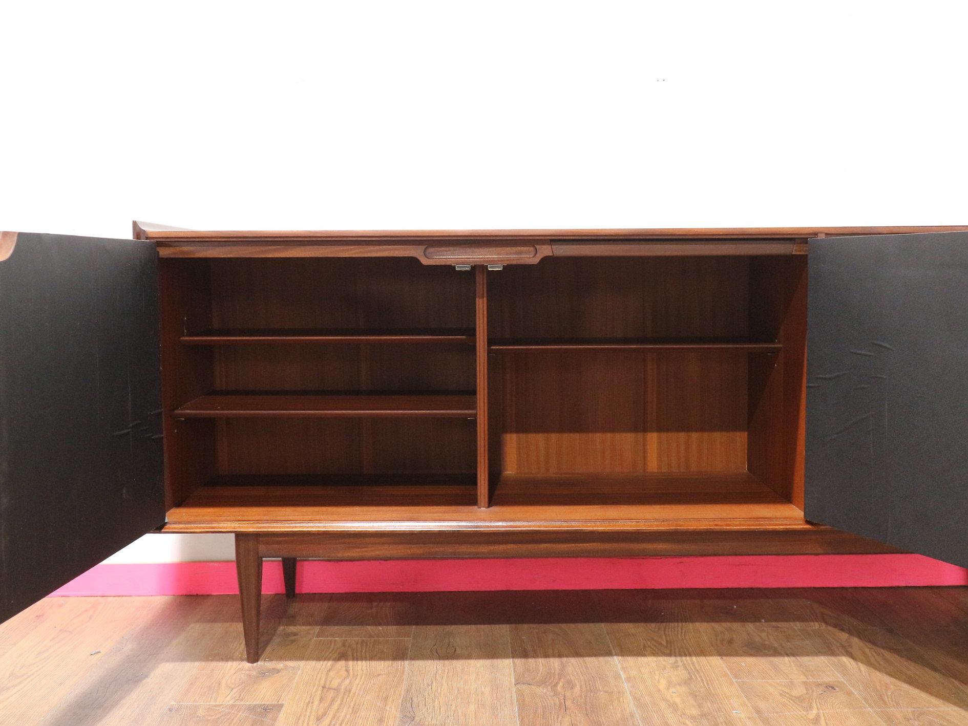 Mid Century Modern Vintage Afromosia Credenza Sideboard by Richard Hornby In Good Condition In Los Angeles, CA