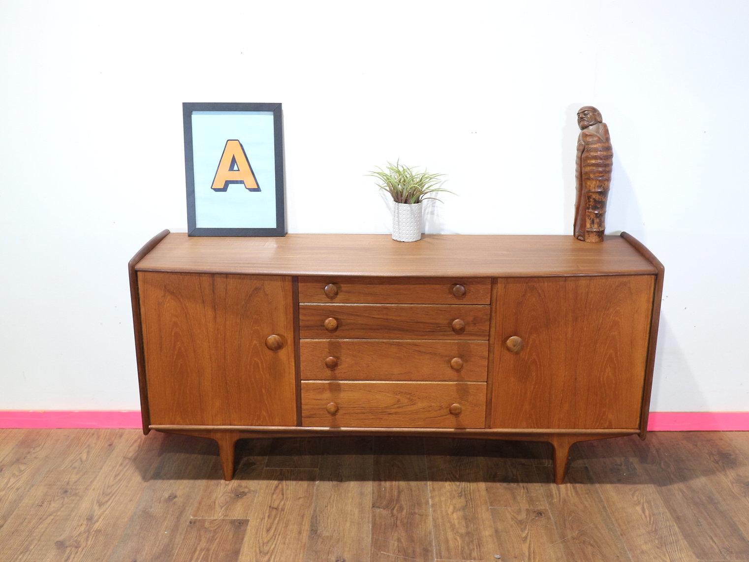 Mid Century Modern Vintage Afromosia Sideboard Credenza by Younger Danish Style 4