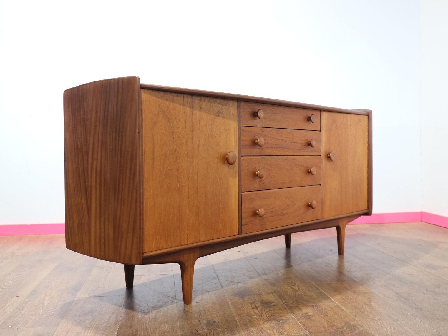 Mid Century Modern Vintage Afromosia Sideboard Credenza by Younger Danish Style 5