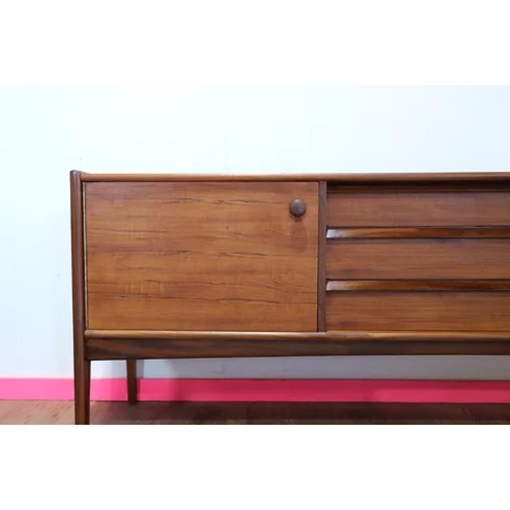 Mid Century Modern Vintage Afromosia Sideboard Credenza by Younger For Sale 7