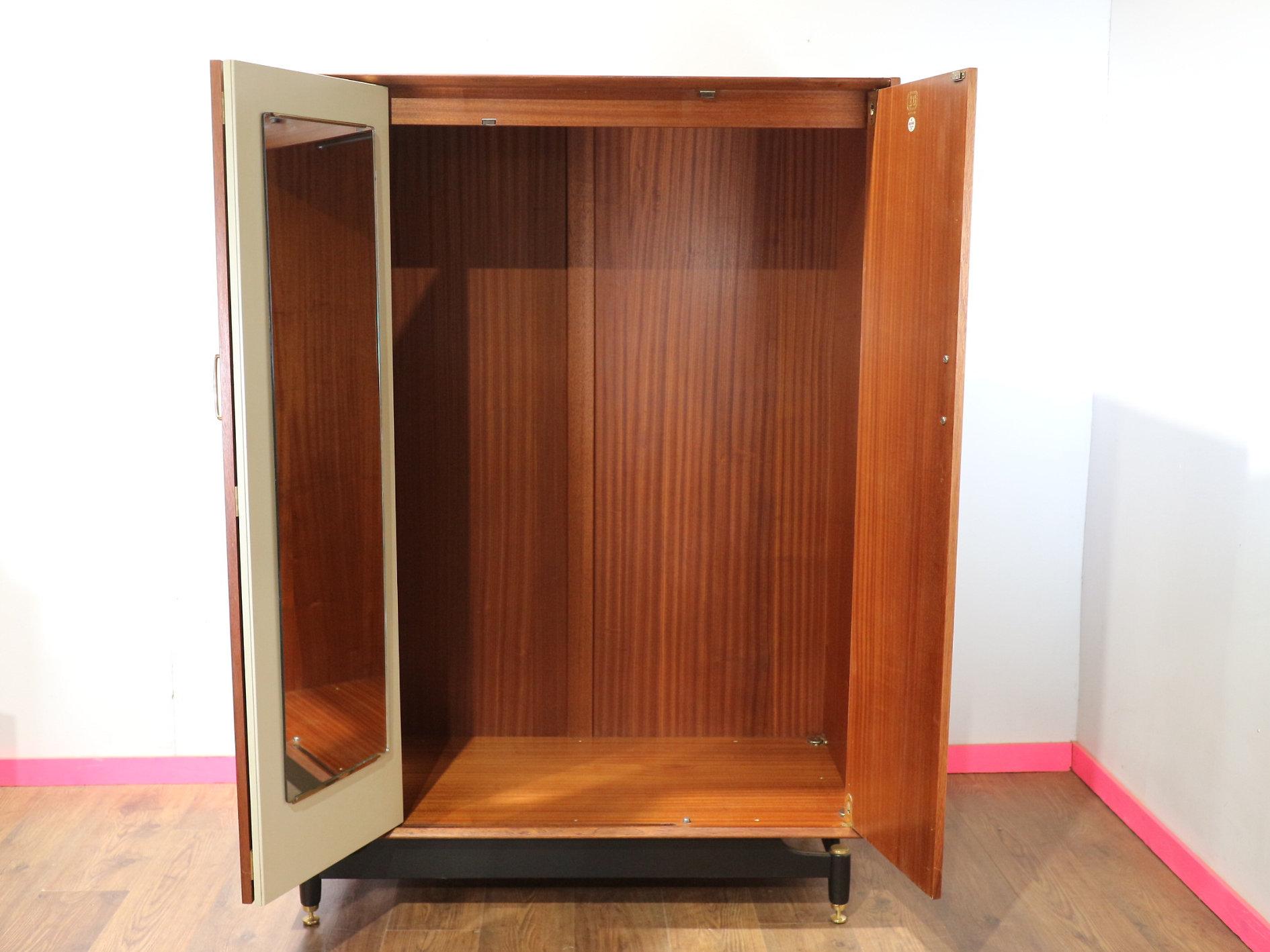 British Mid Century Modern Vintage Afromosia Teak Armoire Wardrobe by G Plan