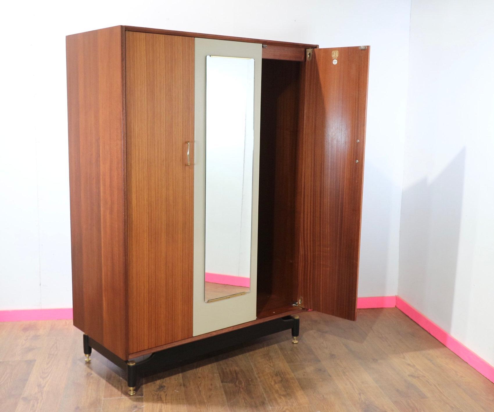 Mid Century Modern Vintage Afromosia Teak Armoire Wardrobe by G Plan 1