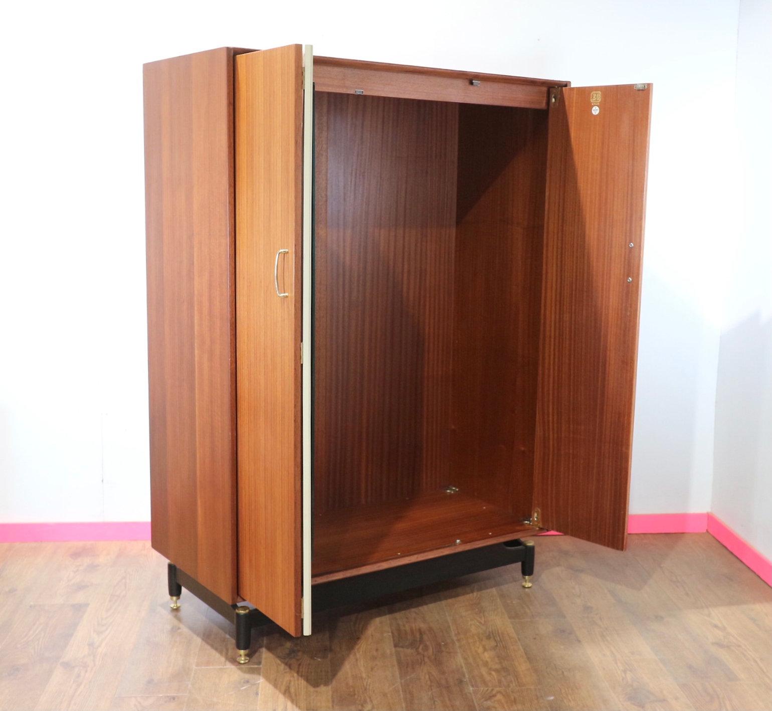 Mid Century Modern Vintage Afromosia Teak Armoire Wardrobe by G Plan 3