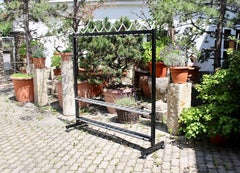 Mid-Century Modern Vintage Aluminum Black Freestanding Coat Rack, circa 1969