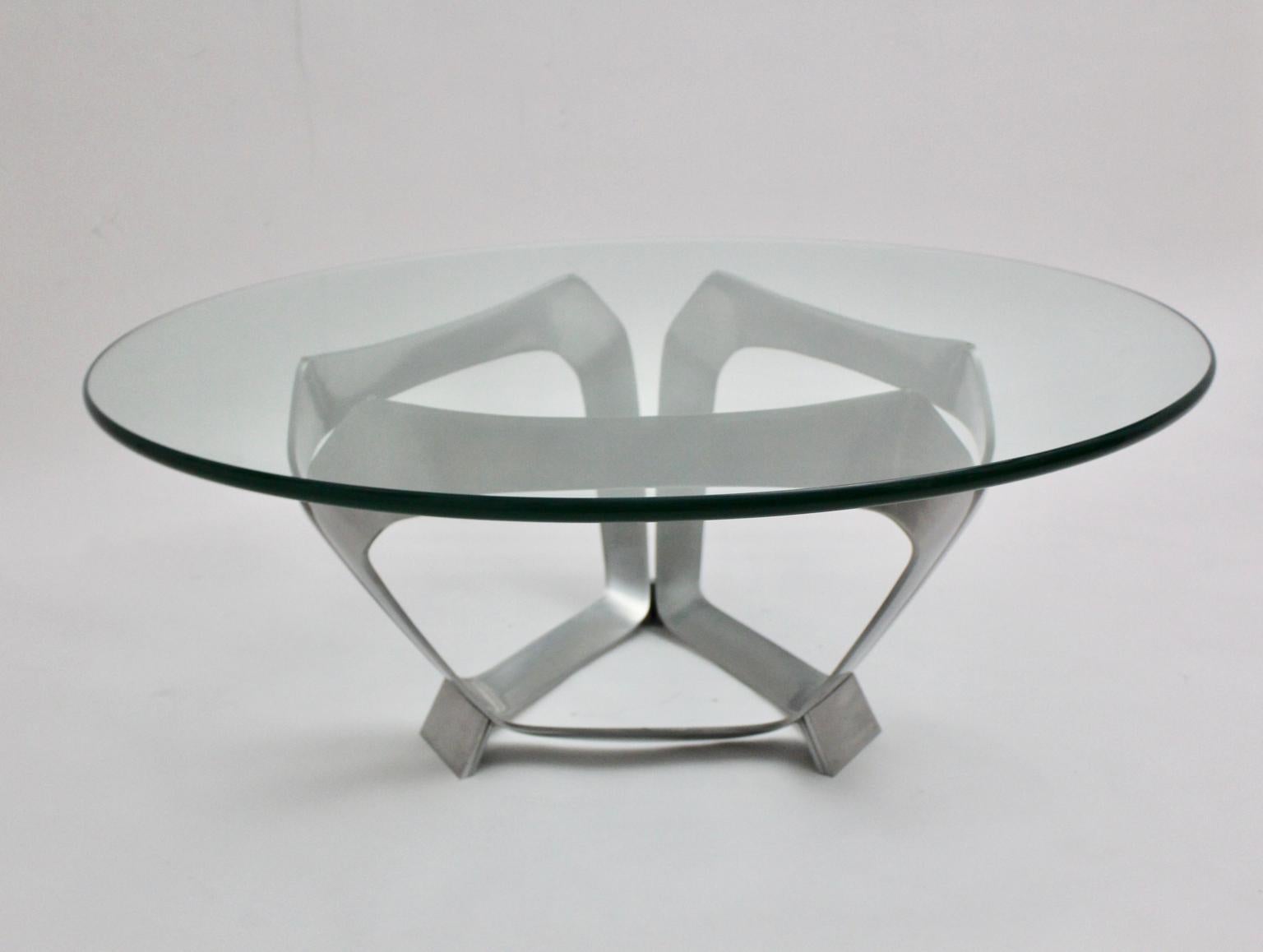 Table basse en aluminium moderne du milieu du siècle dernier de Knut Hesterberg, années 1960, Allemagne en vente 3