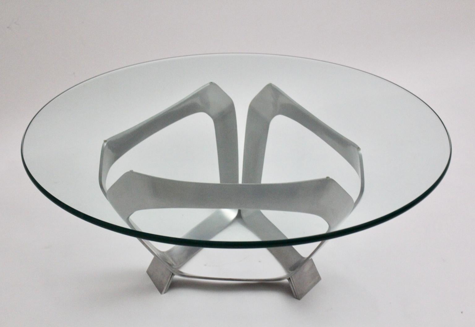 Table basse en aluminium moderne du milieu du siècle dernier de Knut Hesterberg, années 1960, Allemagne en vente 4