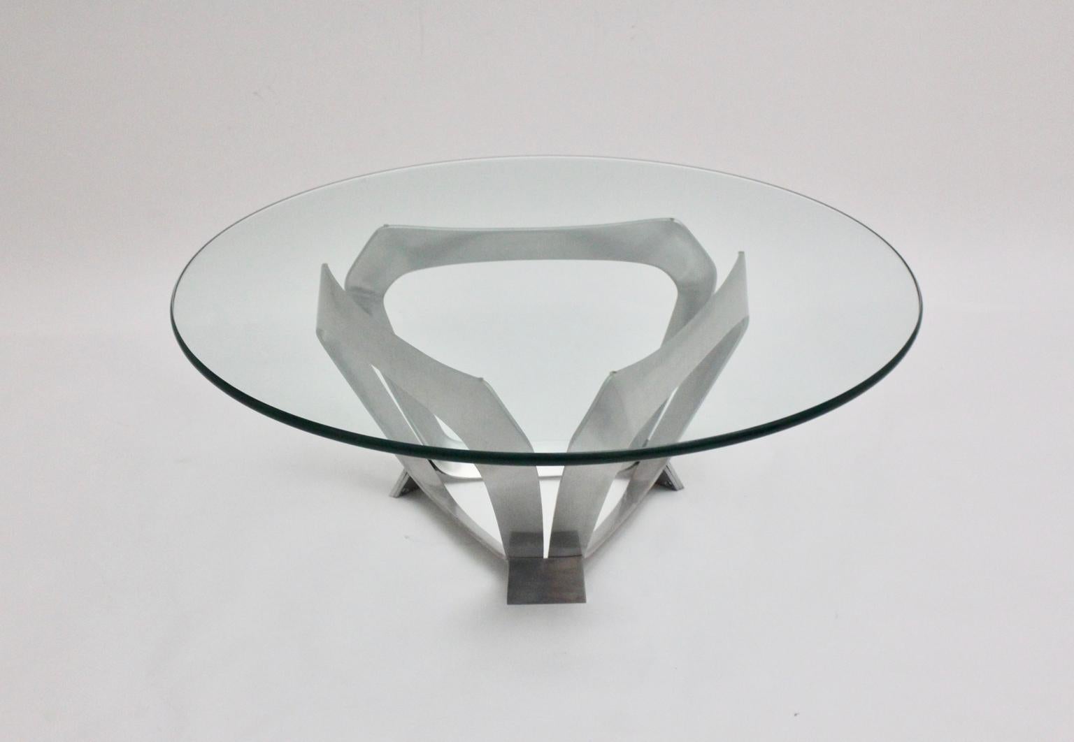 Allemand Table basse en aluminium moderne du milieu du siècle dernier de Knut Hesterberg, années 1960, Allemagne en vente
