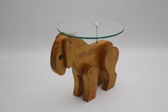 Mid-Century Modern Vintage Ash Glass Sheep Side Table Sofa Table 1970s Austria