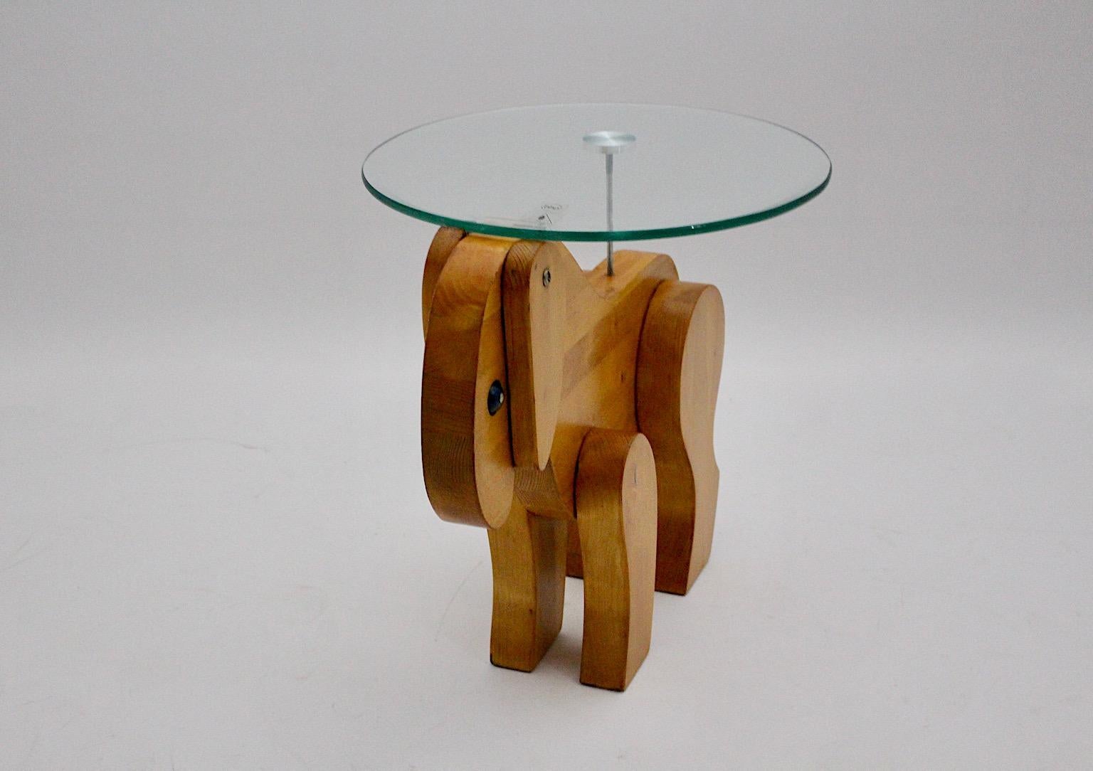 Mid-Century Modern Vintage Ash Glass Sheep Side Table Sofa Table 1970s Austria For Sale 2
