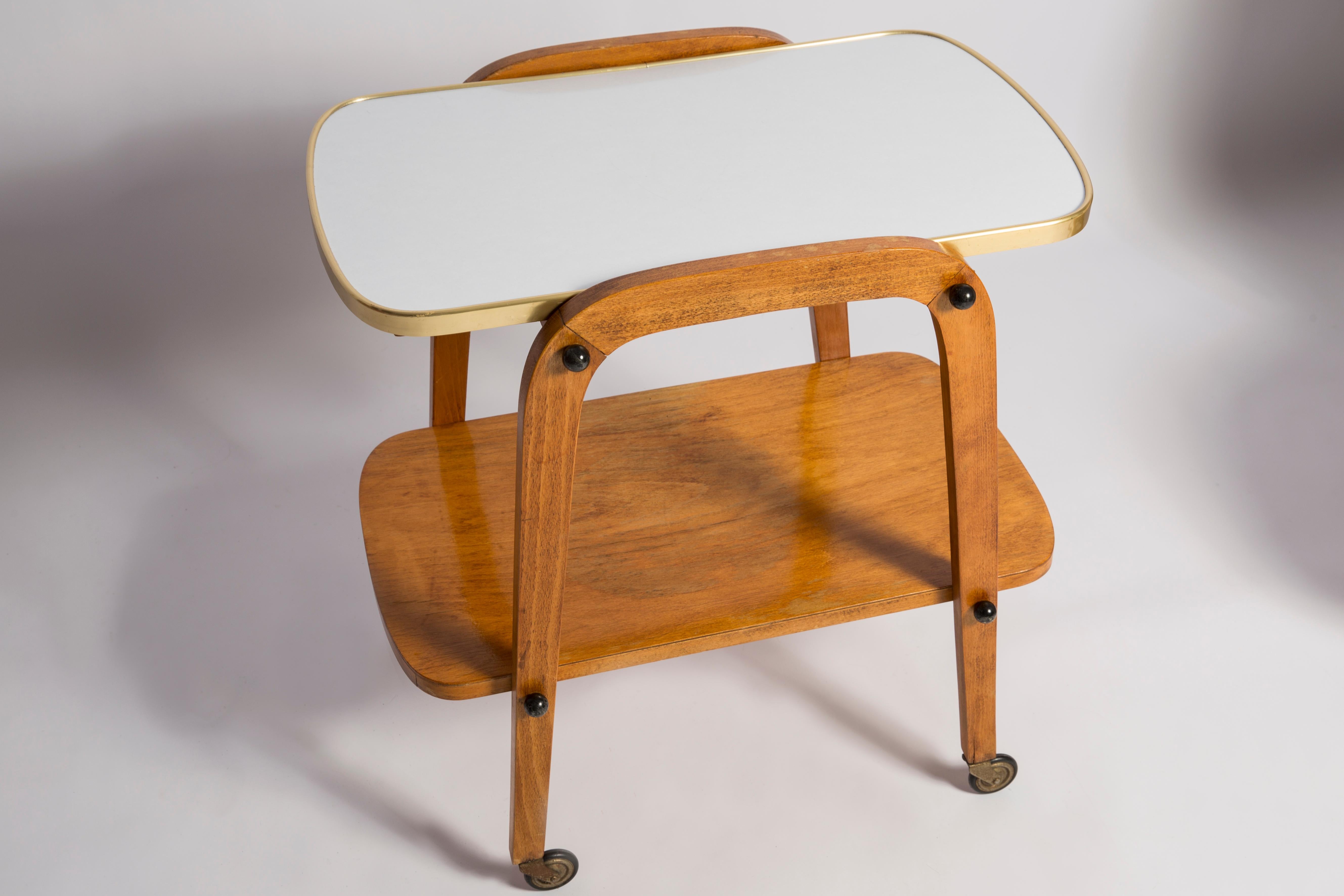 Mid-Century Modern Vintage Bart Cart, White and Wood, Europe, 1960s 6