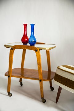 Mid-Century Modern Vintage Bart Cart, White and Wood, Europe, 1960s