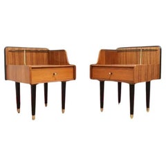 Mid Century Modern Vintage Bedside Night Stands Side Tables by Wrighton Danish