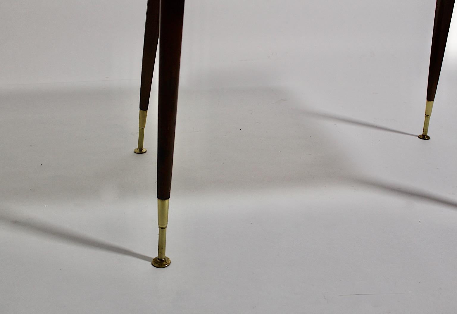 Mid Century Modern Vintage Beech Brass Sofa Table Dining Table 1950s Vienna For Sale 6