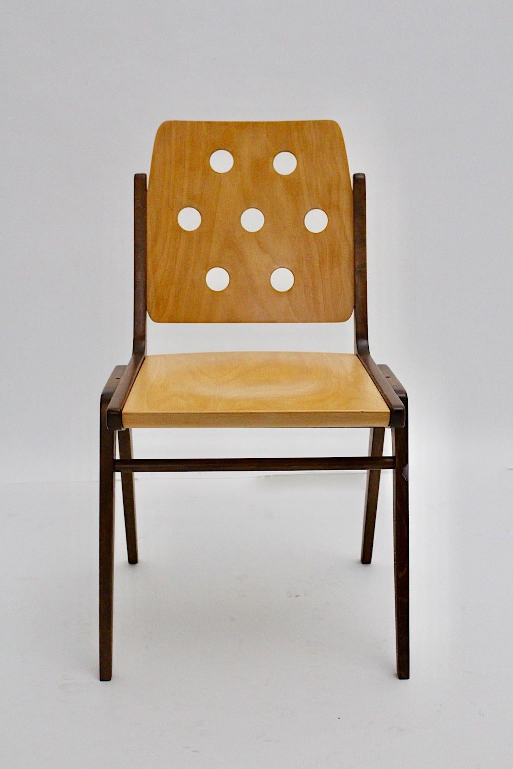Mid-Century Modern Vintage Beech Twelve Dining Chairs Franz Schuster, Austria 9
