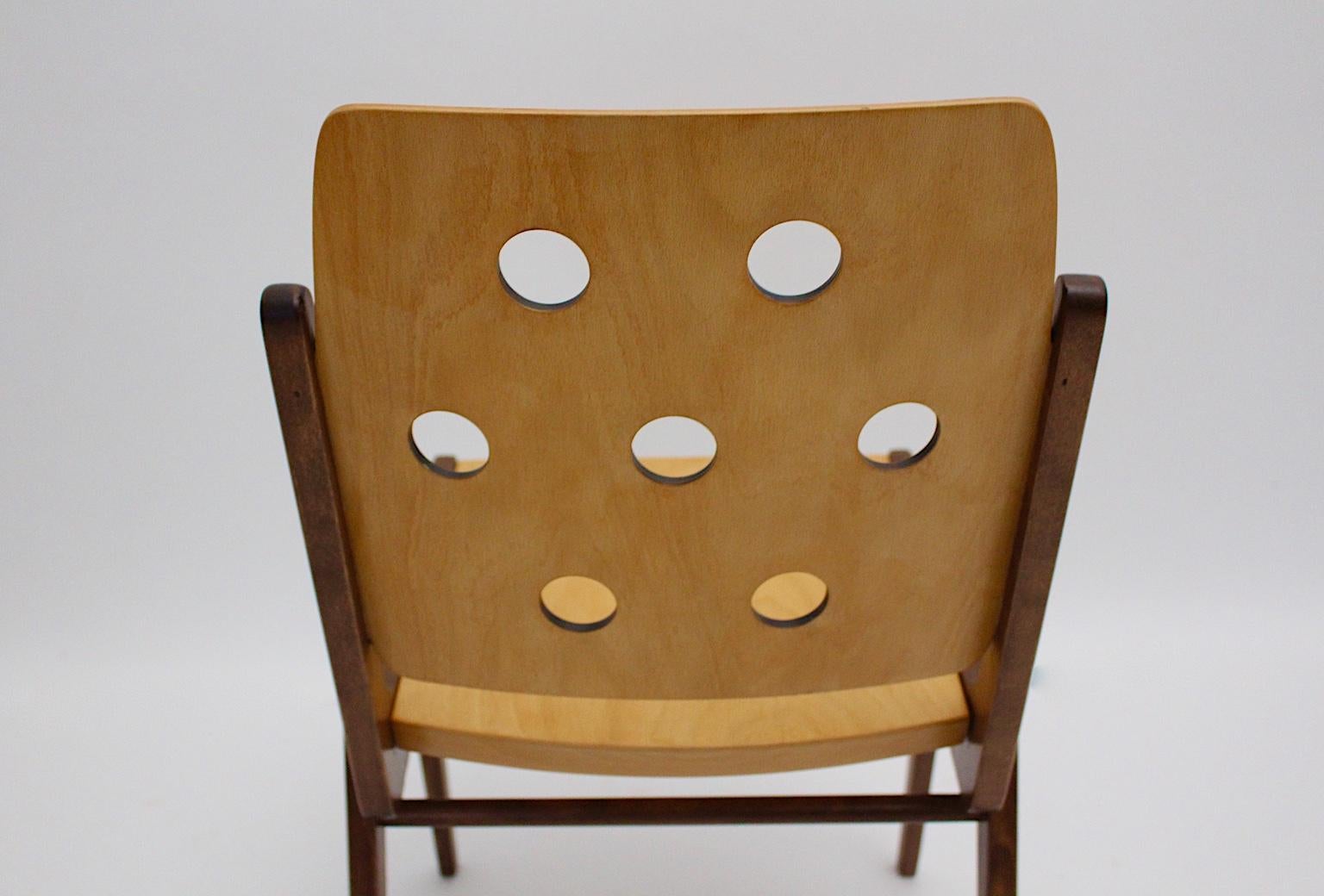 Mid-Century Modern Vintage Beech Twelve Dining Chairs Franz Schuster, Austria 15