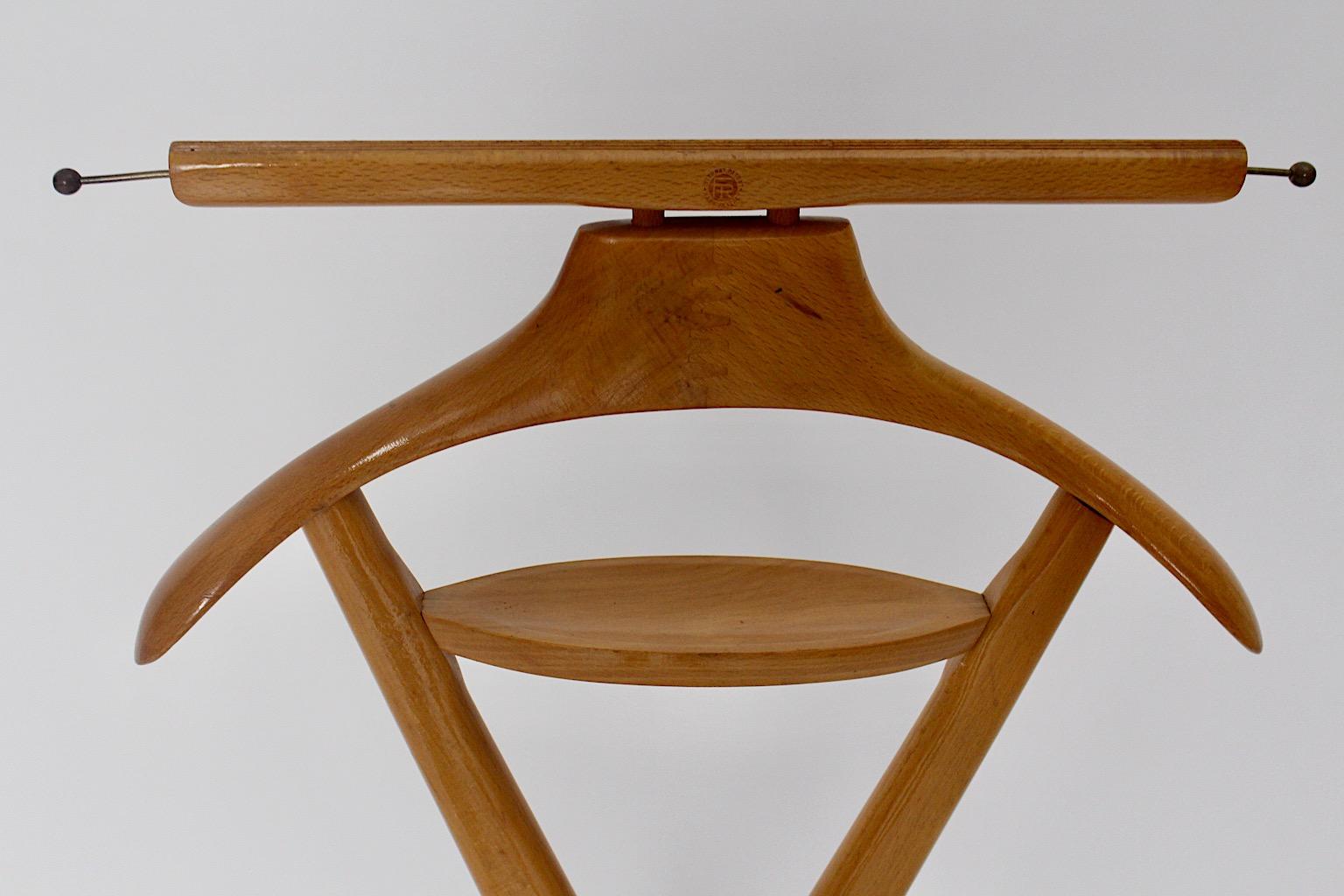 Mid-Century Modern Vintage Beech Valet Ico and Luisa Parisi Style, 1950s, Italy For Sale 1