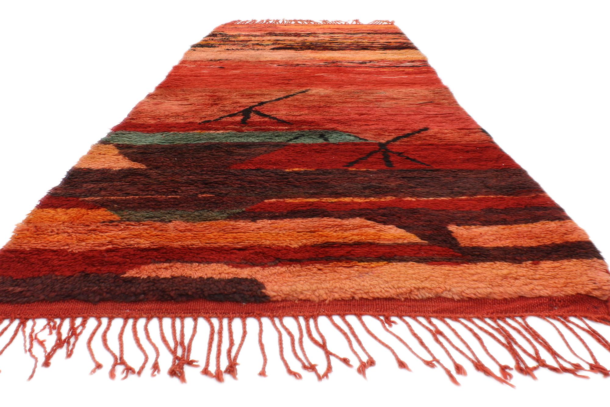 Spanish Colonial 1960's Berber Beni M'Guild Moroccan Carpet with Modern Style For Sale