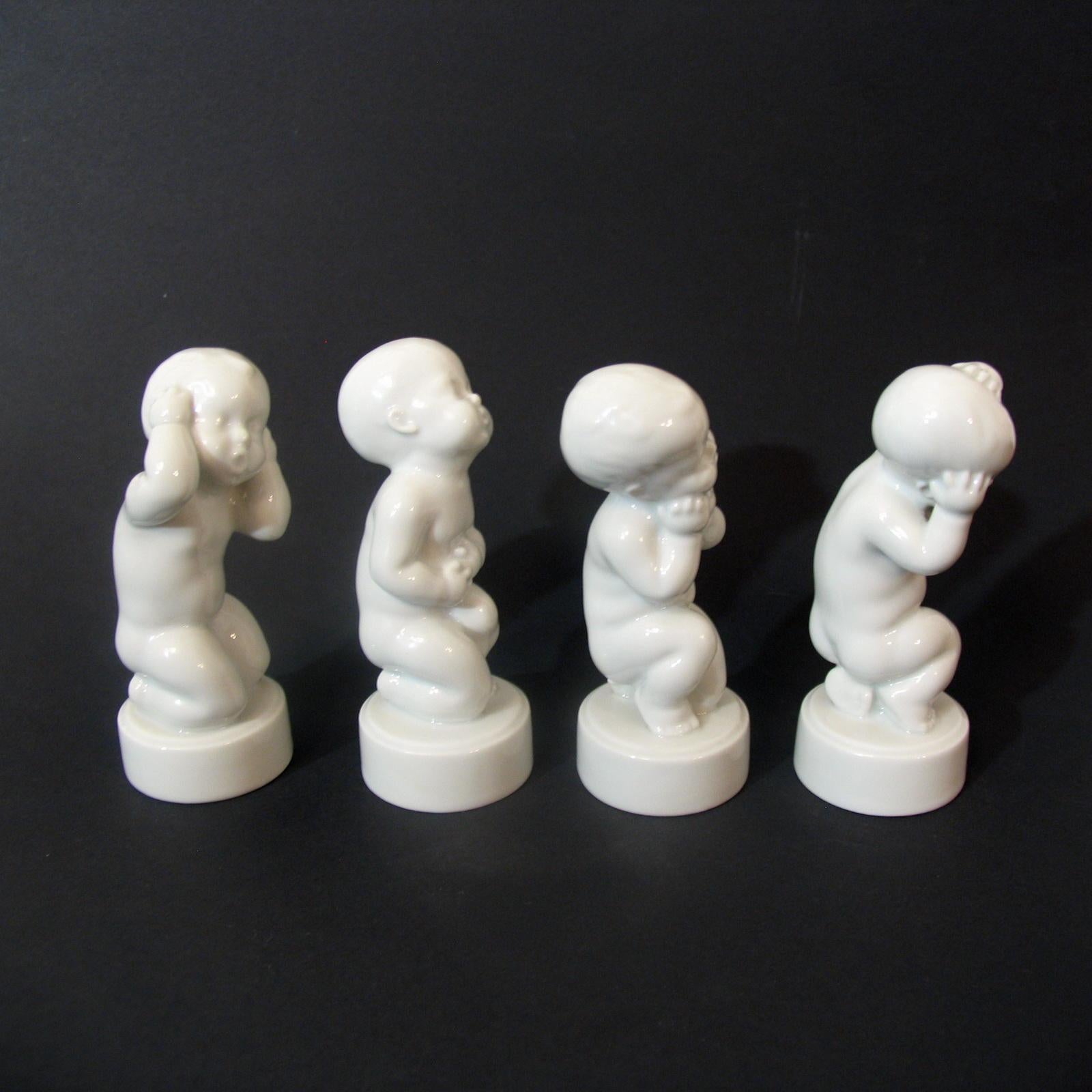 Late 20th Century Mid-Century Modern Vintage Bing & Grondahl Danish Porcelain Figurines Children