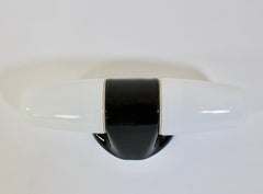 Mid Century Modern Vintage Black White Ceramic Glass Sconce Wilhelm Wagenfeld
